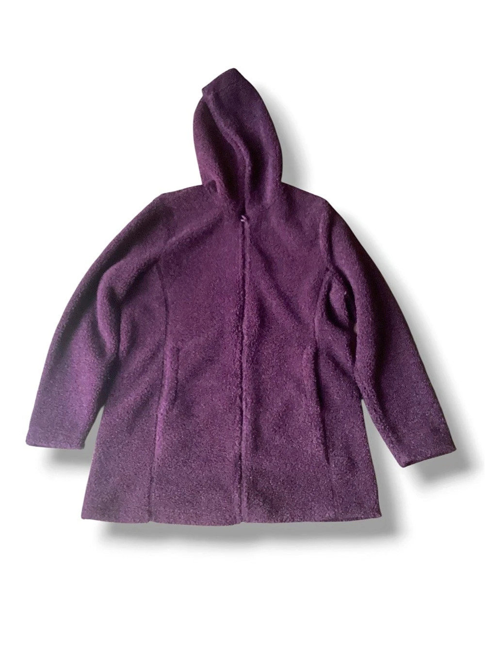 Joe Fresh Purple Hooded Sherpa Fleece Jacket Size L